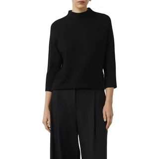 Comma Feinstrickpullover mit Stehkragen und Rippdetail