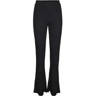 Noisy May Gerippte Ausgestellte Hose mit elastischem Bund Größe: S - Schwarz