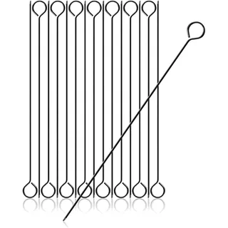 com-four® 16x Schaschlikspieße aus Edelstahl - 32 cm langer Grillspieß - Schwarzer Fleischspieß auch für Gemüse und Meeresfrüchte (32cm - 16 Stück)