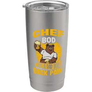 Chef Bod Like A Dad Bod Kitchen Cook Lustiger Vatertag Doppelwandiger Edelstahl-Thermobecher