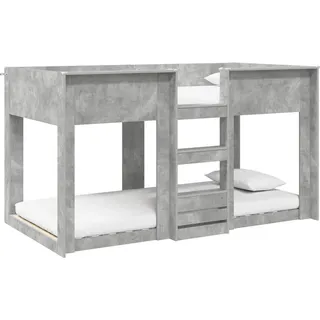vidaXL Etagenbett für Kinder Beton Grau 90 x 200 cm Holzwerkstoff - Grau