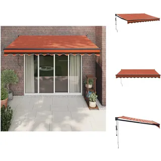 vidaXL Elektrische Markise mit Kurbel Orange und Braun 3,5x2,5 m - Markisen - Orange