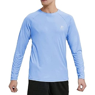 MeetHoo Rashguard Herren Langarmshirt UV Shirt UPF 50+ Lose Stretch UV-Schutz Longsleeve Schwimmshirt für Surfen Schwimmen Running