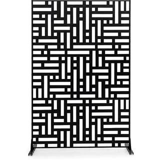 FANTASK Sichtschutz Garten 121x183 cm Freistehende Stellwand aus Stahl