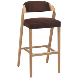 Voglauer Barhocker , Braun, Wildeiche , Holz, Textil , Wildeiche , massiv , Uni , konisch , 52x103x51.5 cm , Goldenes M, Made in Austria , Lederauswahl, Stoffauswahl , Esszimmer, Barmöbel, Barhocker