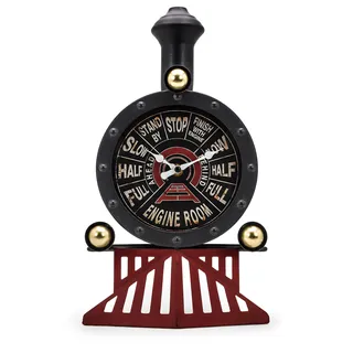 AOROTOE Vintage Wanduhr Zug Geschenke für Männer Metall Dampfmaschine Steampunk Wanddekoration Industrie Dekor Männerhöhle Wanddekoration