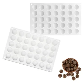 MINGBOLIN Silikonform Kugel Schokoladenformen 35 Löcher silikonform Halbkugel Kugel silikon Pralinenform Silikon,Leicht zu Entformen,für Gelee,Bonbons,Pudding,Schokolade (2 Stück,Ø 3cm)