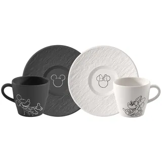 Villeroy & Boch Kaffeetasse mit Untertasse 0,16 l Schwarz 4 St.