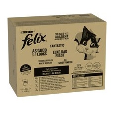 120x85g Ton, somon, cod, cambulă La fel de bun pe cât arată în gelatină Felix