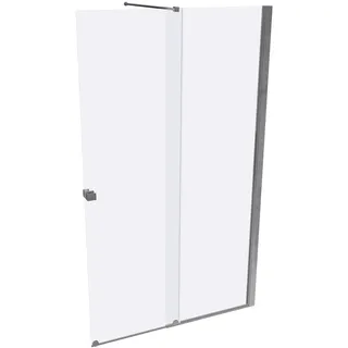 HÜPPE Xtensa pure Walk-In Gleittür 1-teilig, mit festem Segment, Breite:120cm, Anschlag rechts, Querbügel, XT0203069321, Duschkabine: Profilfarbe silber hochglanz Glas ESG klar