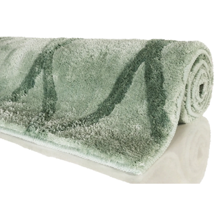 Badematte HOMIE LIVING "San Bosa", grün, H:20mm, Polyester, Badematten, Badematte, Badteppich, modernes Rauten Design, waschbar, Badezimmerteppich
