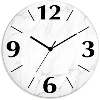 ARTland Wanduhr Weiße Marmor Textur« wahlweise mit Quarz- oder Funkuhrwerk, lautlos ohne Tickgeräusche
