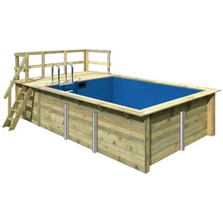 Karibu Holzpool Roma A 353 x 400 x 124 cm mit Sonnendeck
