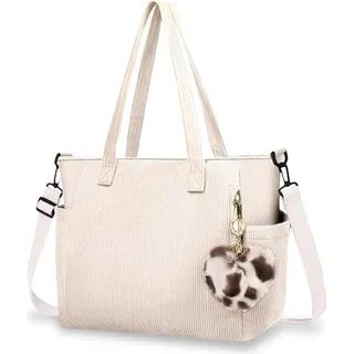 Damen Kord Groß Handtasche Cord Tasche Tote Bag Umhängetasche Beuteltasche Reefschluss