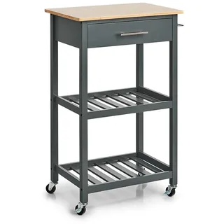 Zeller Küchenrollwagen MDF/Bambus 93 cm x 40 cm x 58 cm Anthrazit