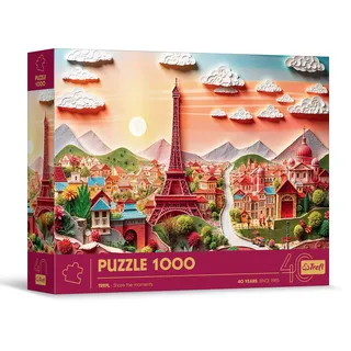 Trefl - Puzzle mit 3D-Effekt, Paris - 1000 Teile - 40 Jahre Trefl, Paper Art, Premium-Puzzle für Erwachsene und Kinder ab 14 Jahren