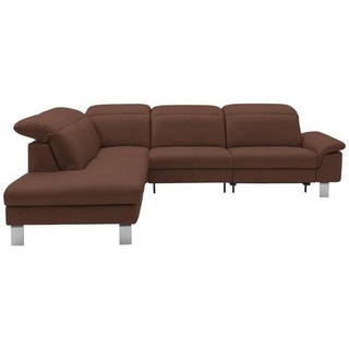 Dieter Knoll Ecksofa , Braun , Leder , Echtleder , Nappaleder , Ottomane links, L-Form , 309x233 cm , Goldenes M , erweiterbar, Typenauswahl, Bettkasten erhältlich, Fußauswahl, Lederauswahl, Stoffauswahl, planbar, Armteilvarianten, Sitzqualitäten, seitenverkehrt erhältlich, Hocker erhältlich, Rücken echt, individuell planbar , Wohnzimmer, Sofas & Couches, Wohnlandschaften, Ecksofas