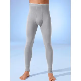 Lange Unterhose BUGATTI, Herren, Gr. 5, 1 Stk., grau (grau, meliert), 100% Baumwolle, Unterhosen Lange Unterhose