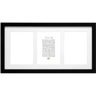 Deknudt Rahmen S66Ka3-13.0X18.0 Bilderrahmen Schwarz, 3 Bilder Vertikal