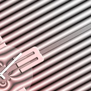 Wanduhr XXL 3D Optik Dixtime modern Streifen rot 50x70 cm leises Uhrwerk GR-034 - Rot