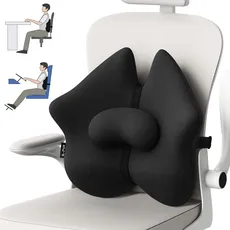 A-Pce Verstellbares Rückenkissen für Bürostuhl, Autositz, Rollstuhl, Verbessert Schmerzen im Unteren Rücken, Linderung und Sitzhaltung, Ergonomisches Lendenkissen aus Memory-Schaum für Langes Sitzen