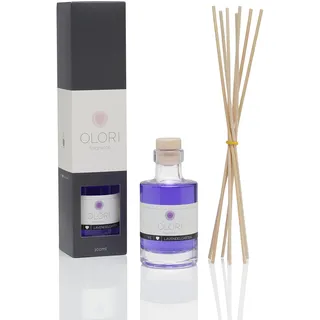 Raumduft Lavendel - Diffuser mit Stäbchen - Duftöl mit ätherischen Ölen blumig, frisch - 100% Natürlich & Rein - Duftstäbchen als Lufterfrischer für Wohnung - Raumdüfte langanhaltend im Duftglas 100ml