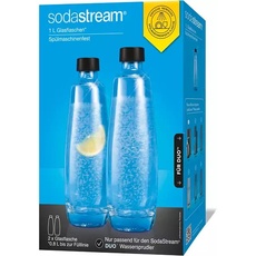 SodaStream Duo Glaskaraffe Sodaflasche 1l, 2 Stück