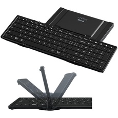 Sikai Bequeme Tasten Faltbare Bluetooth-Tastatur mit Ziffernblock, QWERTY Tastatur kann blind getippt werden【Schwarz mit Einer Aufbewahrungstasche】 kompatibel mit ipad air/Tablet/Android/Handy