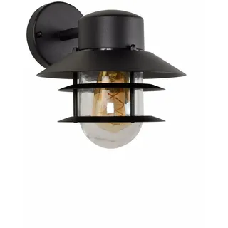 Außenlampe Wand Glas Aluminium Schwarz IP44 Garten Haus E27 wand Laterne Außen