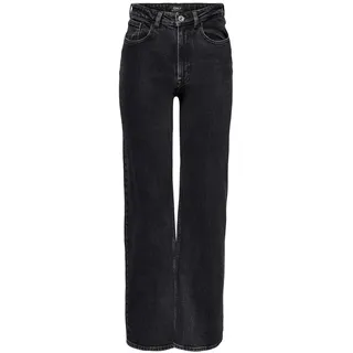 ONLY Damen Onljuicy Life Hw Wide Leg Nas244 Noos Jeans, Black Denim, 27 EU