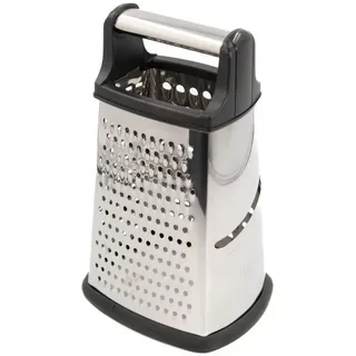 Intirilife Vierkant-Käsereibe mit 4 Reibeflächen , Silberfarben , Metall , 14x22.5x14 cm , Küchenzubehör, Küchenhelfer, Reiben