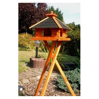 XXL Futterhaus Vogelhaus mit Bitumenschindeln in verschiedenen Dachfarben wählbar, mit oder ohne Vogelhausständer