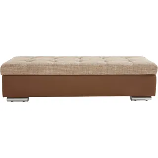 DOMO collection Hocker Treviso XXL Kunstleder 161 x 41 x 60 cm Braun/Beige