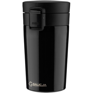 GALICJA Thermobecher ALICIA – Thermobecher Kaffee To Go – Kaffee To Go Becher – Trinkbecher Mit Deckel – Coffee Mug – Kaffeebecher Thermo – Kaffebecherhalter To Go 300ml Schwarz