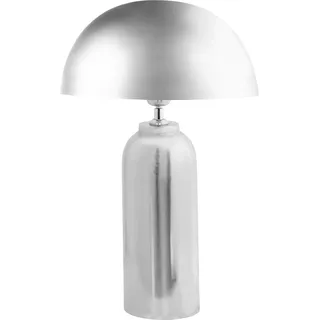 BELIANI Tischlampe Silber Metall 55 cm Hoch 1-Flammig Halbrunder Schirm Langes Kabel mit Schalter Moderne Tischleuchte Nachttischlampe Schlafzimmer - Silber
