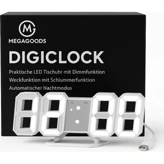 3D LED Digitaluhr Wanduhr dimmbar mit Nachtmodus modern DE.