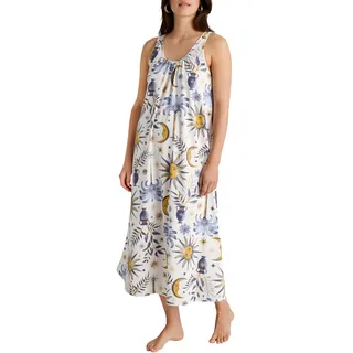 CALIDA Favourites Nachthemd Damen, Länge 125cm, aus Baumwolle, lockere Passform Charm Cream 40-42