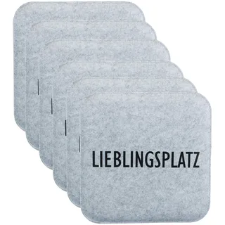 Brandsseller Wende-Sitzkissen Filz zweifarig Eckig Stuhlkissen Sitzpolster Auflagen - 35 x 35 x 1,0 cm (6er-Vorteilspack, Lieblingsplatz Anthrazit/Grau)