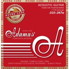Adamas Akustik-Gitarren Saiten Historic Reissue Phosphor Bronze Round Core Satz Extra Light .010-.047 - 1717RC