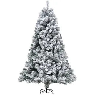 Jopassy 150cm Künstlicher Weihnachtsbaum Tannenbaum Weiß Schneeflocken für Weihnachten-Dekoration - Grün