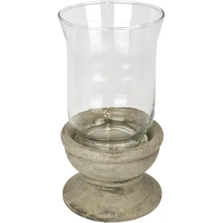 Flair Flower Windlicht mit Glas Antik-Optik Outdoor Kerzenhalter Kerzenständer Terrasse Deko-Vase Tisch-Deko Gartendeko Weihnachten Laterne Deko-Objekt Pokal Vase Accessoire, 22cm