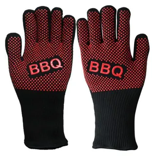 G21 Grillhandschuhe für das Grillen bis zu 350°C - Schwarz, Rot