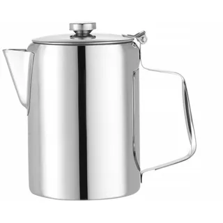 HENDI Kaffee-/Teekanne, Klappdeckel, Kaffeekanne, Wasserkessel Tropfwasserkocher, Kaffee, 2L, ø126x(H)185mm, Edelstahl