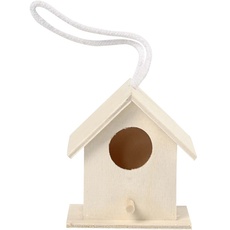 Creativ Mini-Vogelhäuschen, Holz, quadratisch, Pappel