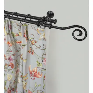 GARESA Gardinenstange »ESPERANCA« Ø 16 mm 2 läufig-läufig Wunschmaßlänge rustikale Vorhanggarnitur, verlängerbar, Eisen, Endk. Spirale, schwarz