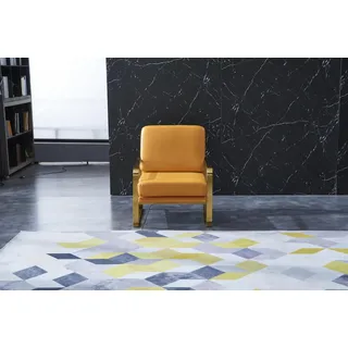 Sessel Club Lounge Designer Lehn Stuhl Polster Sofa 1 Sitzer Fernseh Neu Leder - Orange