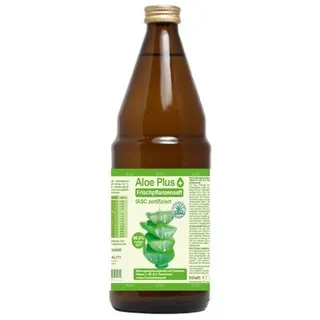Aloe Vera, PURER SAFT 99.6% | IASC zertifiziert, 750ml | mit Vitamin C, B5, B6, Biotin, B12 | Nahrungsergänzung, Premium Qualität | in einer GLASFLASCHE (nicht Plastikflasche)
