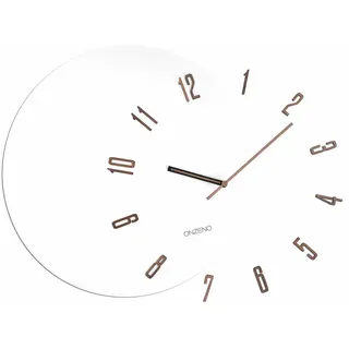 Onzeno Wanduhr Design Weiß 60/53 cm , Holzwerkstoff, Kunststoff , 60x53x1 cm , Dekoration, Uhren, Wanduhren
