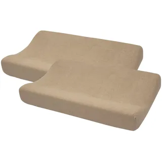 Meyco Wickelauflagenbezug 2er Pack 50x70cm Frottee Spannlaken Taupe | Baumwoll-Mix - Wickelunterlage - Oeko Tex zertifiziert - kuschelig weich & hautfreundlich - waschbar & trocknergeeignet