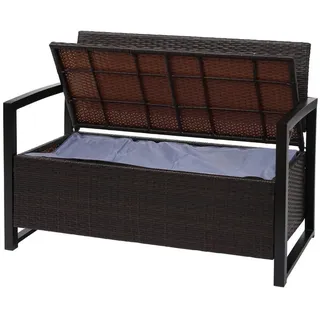 MCW Poly-Rattan 2ER Sitzbank Braun, Cremeweiß , Braun, Weiß , Kunststoff , 117x87x57 cm , Gartenmöbel, Gartenbänke